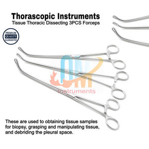 ชุดเครื่องมือผ่าตัดผ่านกล้องทางหน้าอกคุณภาพสูง ได้รับการรับรองมาตรฐาน CE จำนวน 3 ชิ้น คีมผ่าตัดเนื้อเยื่อทรวงอก คีมผ่าตัดเส้นประสาทและหลอดเลือด - Product Image 2