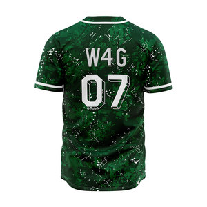 Maillot de baseball pour homme, taille plus, col en V, vêtements de sport, t-shirts à boutons, respirant, imprimé par sublimation, maillot de baseball vierge - Product Image 5