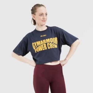 T-shirt Oversize Ease Motion Bleu Marine en Jersey 100% Coton - Product Image 5