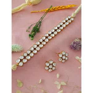 PULSERA TRADICIONAL ESTILO KUNDAN INDIO CON ELEGANTES MOTIVOS FLORALES Y DETALLES DE PIEDRAS PRECIOSAS. - Product Image 2