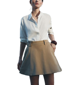 Falda de línea A Beige para mujer de alta demanda para cada tipo de cuerpo y ocasión disponible a granel desde India - Product Image 5