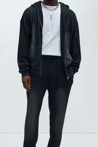 Sweat à capuche oversize délavé à l'acide 100% coton Automne 360 GSM Homme Vente chaude Look élégant - Product Image 5