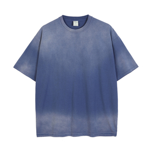 Recién llegado, camiseta de gran tamaño personalizada de alta calidad, camiseta informal de algodón pesado Vintage, camisetas descoloridas con lavado ácido para hombres - Product Image 1