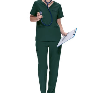 Tenues d'hôpital d'été réutilisables de qualité supérieure, souples, extensibles et respirantes, ensemble pour femmes, uniformes de soins infirmiers, tissu peigné de haute qualité - Product Image 1