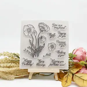 LOW MOQ Decorative Custom Clear Acrylic Stamps For Holiday Card Making Decoration And DIY Scrapbooking Album DIY Crafts
