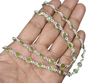 Boho Style Péridot Argent Sterling 925 Août Mois Pierres Précieuses Collier Convertible Collier Bijoux Faits À La Main Cadeau Pour Noël - Product Image 1