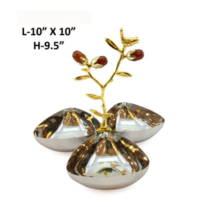 Bol de nourriture en métal avec bol de serveur de nourriture en laiton rond en métal fait à la main de couleur or du fabricant en Inde - Product Image 6