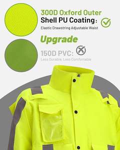 Chaqueta Impermeable Reflectante de Alta Visibilidad para Hombre y Mujer, Traje Impermeable de Seguridad - Product Image 3