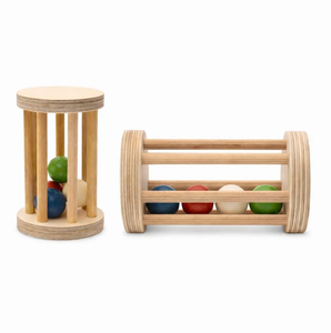 Hochet en bois Montessori pour bébé, coloré et sûr, premier jouet pour nouveau-né et plus âgés - Product Image 1
