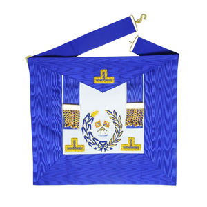 Fabrication directe d'usine, conception personnalisée, insignes maçonniques brodés en cuir/ ruban, tablier d'officier déguisé, paillettes, badge cousu à la main - Product Image 1