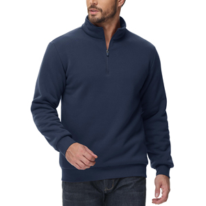 Sudadera de hombre de manga larga con cuello redondo de Color sólido de punto de algodón 100% con estampado de logotipo personalizado - Product Image 3