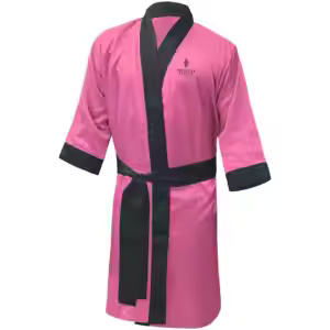 2025 bata de boxeo de satén profesional con capucha MMA entrenamiento de longitud completa mujeres bata de boxeo rojo - Product Image 6