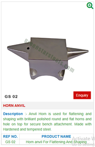 HornAnvil GS 02 Stainless Steel Jewelry <b>Engraving</b> <b>Tools</b> New Condition for Jewelers - Product Image 2