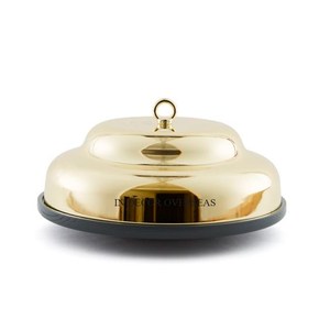 Beurrier en acier inoxydable plaqué or avec couvercle Beurrier en métal avec poignée Boîte de rangement pour fromage Beurre Garder frais Plateau Conteneur - Product Image 1