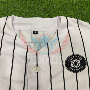 Venta al por mayor bordado Hot Press béisbol fútbol americano Jerseys camisas botón Softball Jersey para hombres Jersey de béisbol - Product Image 4