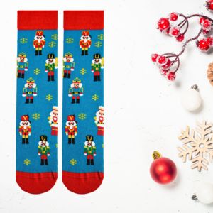 Christmas Toy Patterned Unisex Ankle <b>Socks</b> for New Year's Theme Breathable Daily Use with Digital Print - Product Image 1