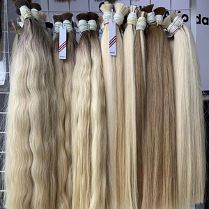 ผมต่อแบบหยิกหยักศก100% ผมมนุษย์ทนต่อการไหลสำหรับต่อผมสีบลอนด์เนื้อนุ่มเงางาม - Product Image 1