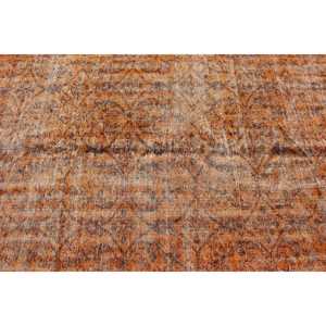 Alfombra Turca, Alfombra Vintage de 4.6x8.6 pies, Alfombra de Lana con Diseño de Plantas y Árboles Naranjas - Product Image 5