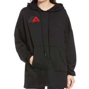 Sudadera con capucha de lana de algodón para mujer Sudadera larga de invierno con bolsillos de canguro y logotipo personalizado Último diseño - Product Image 1