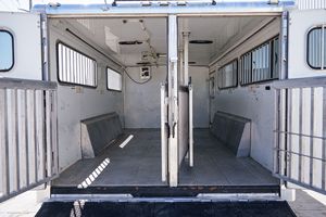 Best Quality With The Best Market Price Aluminum Livestock <b>Trailer</b> Dual Axle Black With Red Reflectors And Silver Trim - Product Image 5