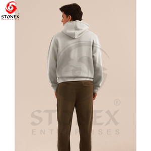 Sweat à capuche unisexe en molleton épais coton/polyester, streetwear, personnalisé, haute qualité, teint uni, séchage rapide, avec fermeture éclair pour homme - Product Image 2