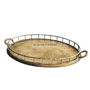 Centre de table de mariage et de fête Plateau de service design vintage moulé en aluminium de qualité supérieure à un prix impressionnant - Product Image 4