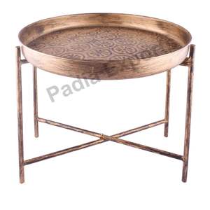 Elegante soporte de mesa de centro dorado con diseño de flores con diseño elegante para el hogar y los restaurantes, mesa de centro moderna para sala de estar - Product Image 1