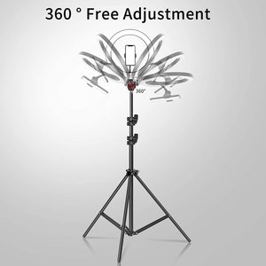 14 \ "RGB anello di luce con supporto per treppiede da scrivania 3 porta cellulare 18 effetti dimmerabili per tutti i modelli di telefono per lo Streaming Live - Product Image 4