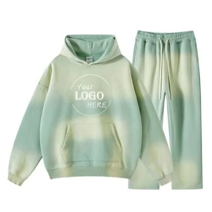 Survêtement à capuche en molleton de coton respirant, coupe droite, décontracté, hiver, couleur unie, personnalisable, épaisseur 320g, épaules tombantes, coupe oversize - Product Image 5