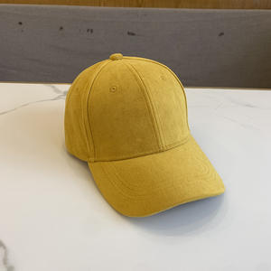 Casquettes de baseball en daim 6 panneaux de haute qualité personnaliser broderie Logo papa chapeaux solide Faux cuir casquette - Product Image 6