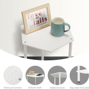 Hot Selling Modern <b>Rustic</b> Wood Marble Stone Top <b>Coffee</b> <b>Table</b> Sleek Metal Frame New Arrival Side <b>Table</b> Living Room Dining Use - Product Image 3