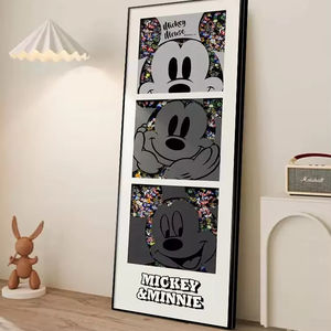 Mickey espejo pintura bloques de construcción espejo de tocador de dibujos animados simple moderno deslizamiento Entrada de cuerpo completo - Product Image 1