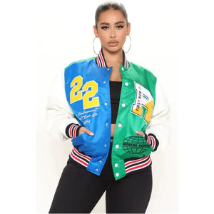 High Quality Custom Wholesale Women <b>Varsity</b> <b>Jackets</b> Letterman <b>Jackets</b> Custom Baseball Letterman <b>Varsity</b> <b>Bomber</b> <b>Jacket</b> - Product Image 1