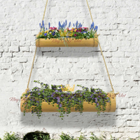 Articles chauds pour l'été naturel suspendu bambou Tube Pots plantes en croissance succulentes bonsaï jardin décor Pots de fleurs et jardinières