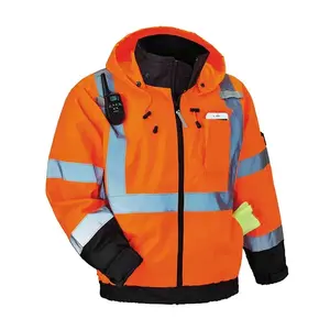 Vestes Softshell réfléchissantes pour hommes pour la construction Vestes ignifuges haute visibilité pour travailleurs Manteaux coupe-vent - Product Image 6