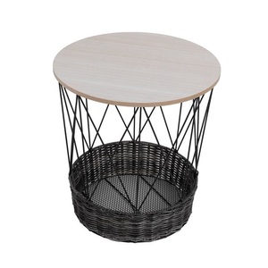 Ensemble de 2 meubles de salon décoratifs Table basse à base solide Table basse ronde de luxe avec dessus en bois - Product Image 5