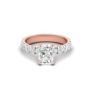 Anillo de compromiso con diamante de corte radiante de 2.00 quilates, color F, claridad VS, diamante cultivado en laboratorio en oro de 14 quilates, para ocasiones especiales y fiestas. - Product Image 3