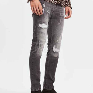Pantalones vaqueros rasgados de estilo recto para hombre hechos a medida patrón sólido único transpirable 100% pana de algodón para venta de invierno - Product Image 4