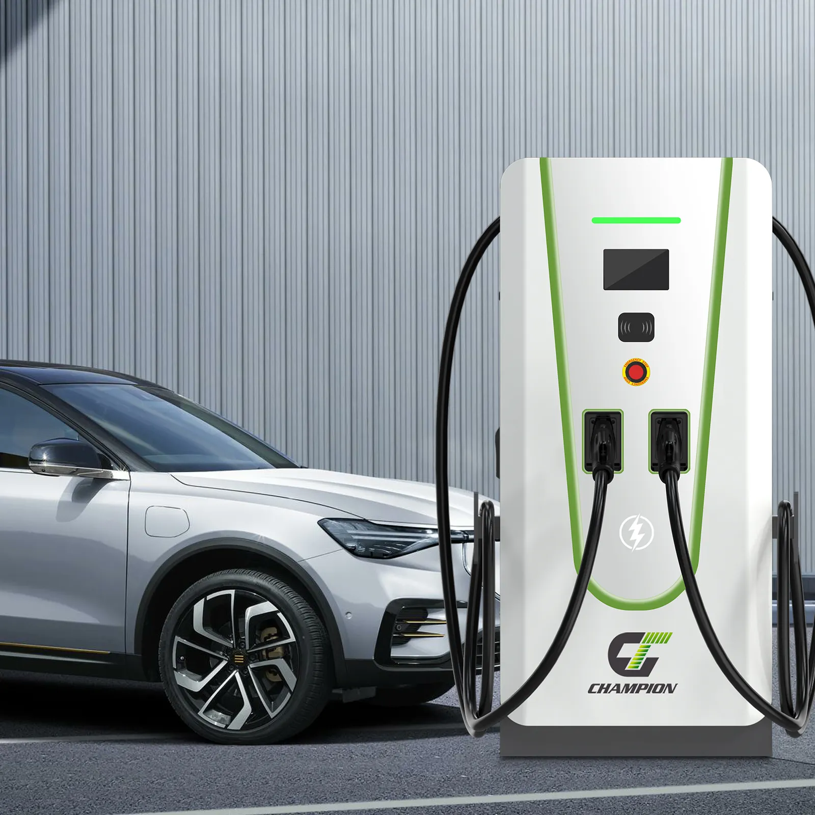 Factory Directly CCS CHAdeMO lcd display 240-volt 60kw 120kw 150kw ev dc fast charger borne de recharge voiture Double cable