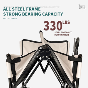 Carro plegable para <span class=keywords><strong>cochecito</strong></span>, carrito de playa utilitario de acero resistente, rueda de cuatro ruedas, soporte OEM personalizable hecho en China - Product Image 3