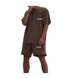 Conjunto de Camiseta y Pantalones Cortos Casuales de Verano para Hombre, Chándal Deportivo de Color, Trajes Holgados, Talla Grande, Transpirable, de Algodón - Product Image 3