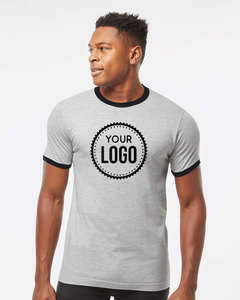 Tultex - Fine JERSEY Ringer เสื้อยืดผ้าฝ้ายแบบสั่งทำเสื้อยืดสำหรับผู้ชายเสื้อยืดคอกลมแขนสั้นผู้ชาย - Product Image 2