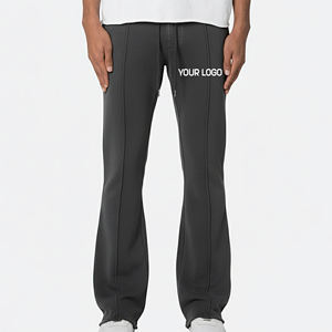 Pantalones Jogger de Hombre de Algodón 100% con Forro Polar, Estilo Acampanado con Costuras Frontales, Lavado, Ropa Casual para Correr, Precio Mayorista Asequible - Product Image 1