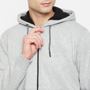 Ensemble de survêtement gris à capuche pour homme, 2 pièces, en coton, coupe décontractée, avec poches latérales, respirant, style automne - Product Image 4