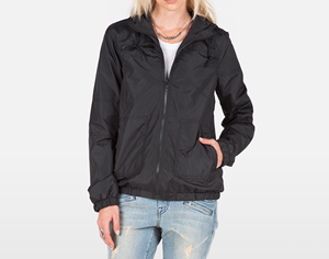 เสื้อแจ็กเก็ตกันน้ำสีดำสำหรับผู้หญิง, เสื้อแจ็คเก็ตโค้ชเสื้อกันลมสีดำสำหรับผู้หญิง - Product Image 6