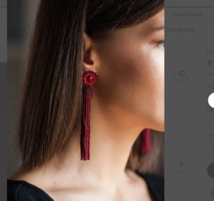 Luxury Quality <b>Emerald</b> Green Beaded Tassel Earrings - Product Image 1