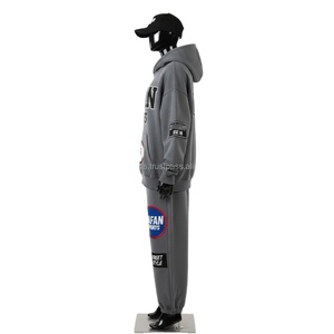 Survêtement en polaire de qualité supérieure pour femmes 330 GSM Tissu doux brossé Couleur grise Logo personnalisé Broderie Style de rue Survêtements grande taille - Product Image 3