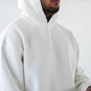 Nueva moda en blanco de gran tamaño con capucha hombres ropa logotipo personalizado hombres pulóver de gran tamaño con capucha hombres polar algodón sudaderas con capucha - Product Image 4