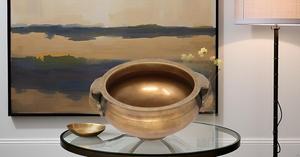 4-Inch Traditional Decorative Brass Urli for Home Office Decoration Table <b>Top</b> Utensil Best Gift for <b>Wedding</b> Bowl Flower Pot - Product Image 2