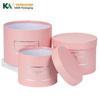 Boîte Cadeau Ronde de Luxe KAKA avec Logo Personnalisé, Boîte Cylindrique en Carton Rose pour Arrangements Floraux et Mariages
